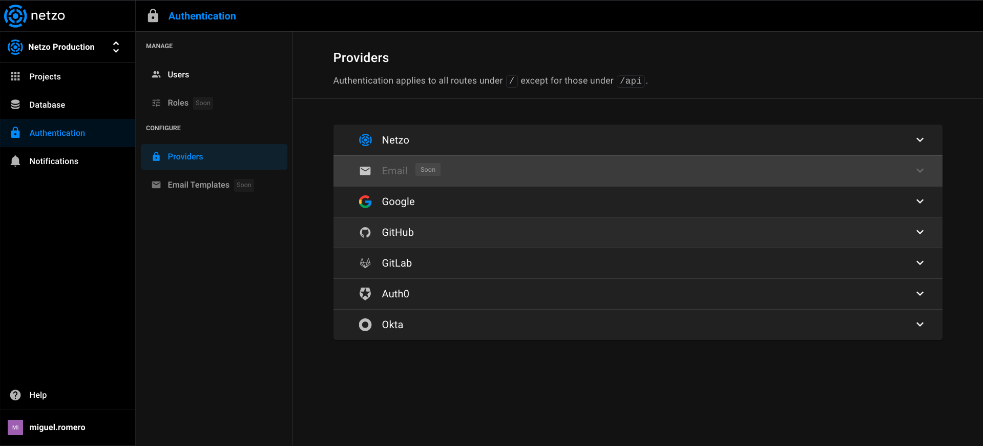 Authentication providers