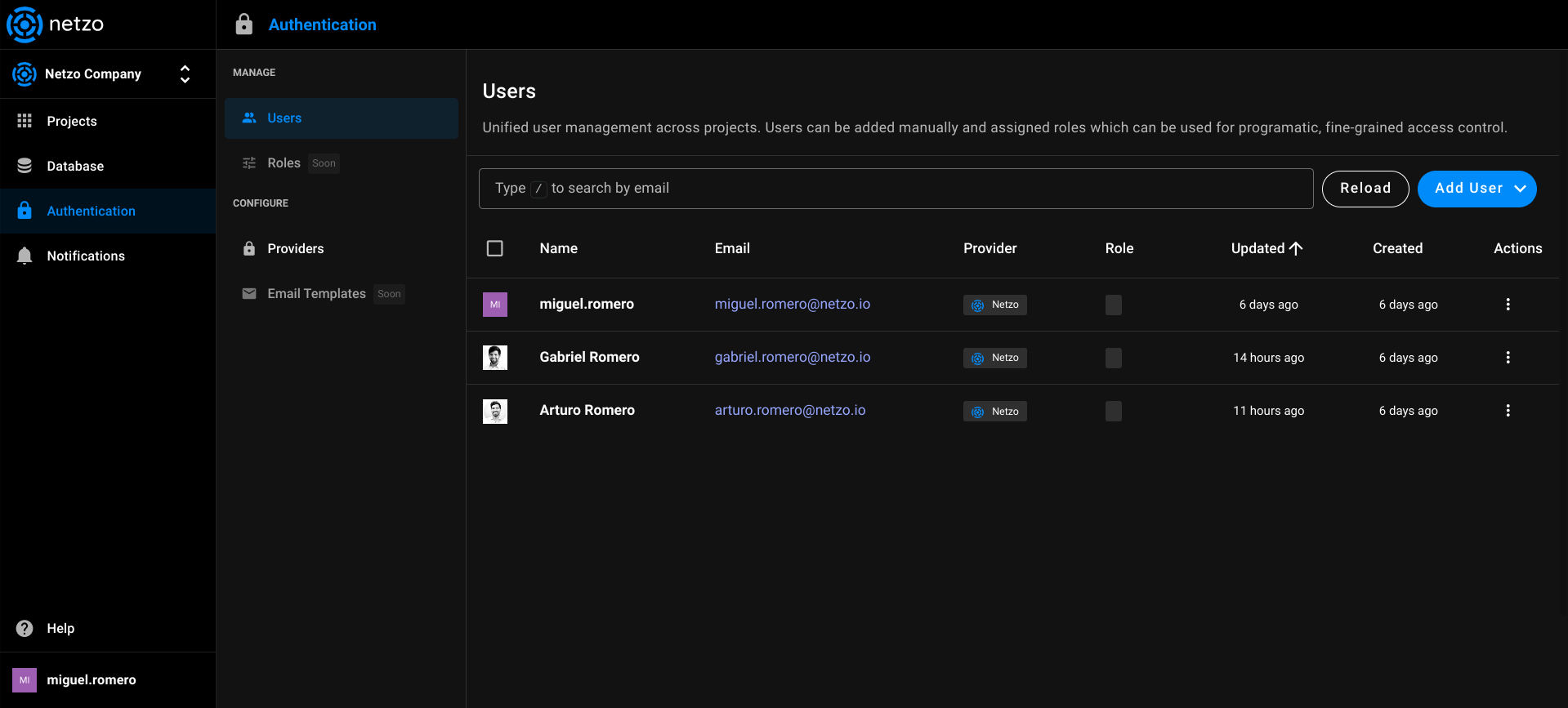 Authentication users